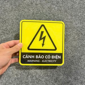 In bảng cảnh báo có điện bằng Mica, in nhanh giá xưởng