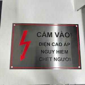 In bảng cảnh báo có điện bằng inox giá xưởng