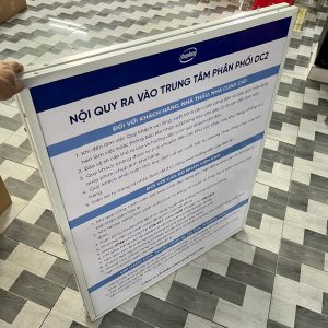 In bảng nội quy, bảng thông báo khung sắt giá xưởng