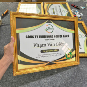 In bằng khen cỡ lớn bao gốm khung, in nhanh giá xưởng