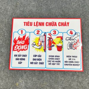 In bảng tiêu lệnh PCCC bằng Alumium bền đẹp, không gỉ sét